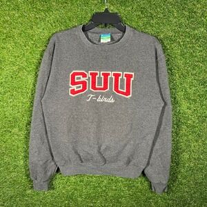 Champion SUU T-Birds Sweatshirt Crewneck Pullover Gray Small Eco Fleece